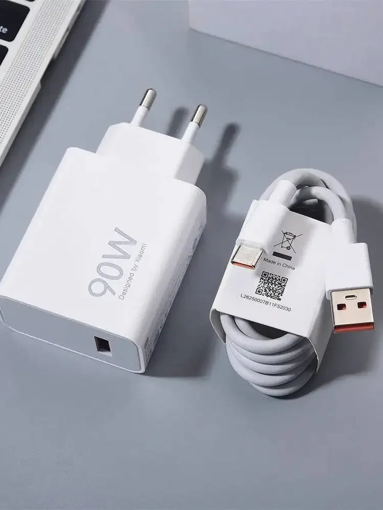 Xiaomi Charger 90W EU Original Turbo Charge USB Type C Cable Adapter Mi 15 14 13 Pro Ultra Redmi Note POCO MIX Flip