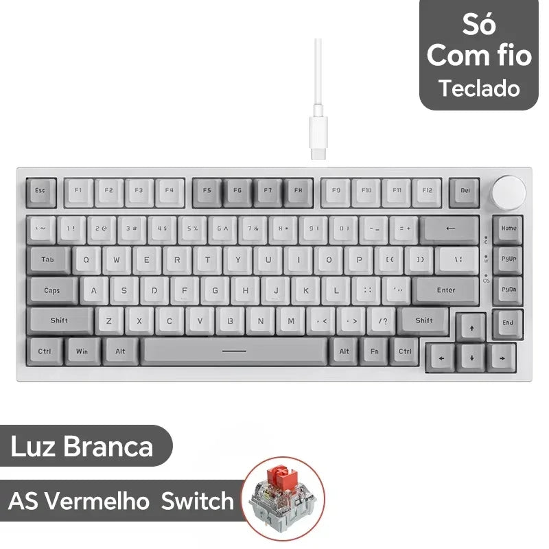 AJAZZ AK820 / AK820 Pro Free Shipping for Local Shipments from Brazil Mechanical Keyboard 82 Keys Gamer Keyboard for Laptop PC