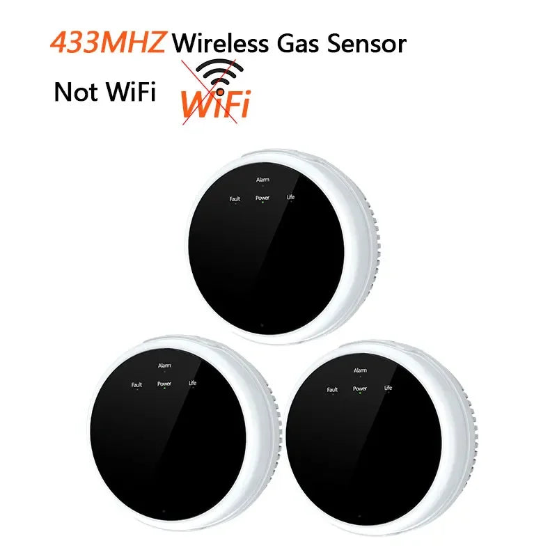 433MHz Smart Gas Home Security 80dB Leak Detector Natural Gas Sensor Carbon Monoxide Poisoning Alarm Detector