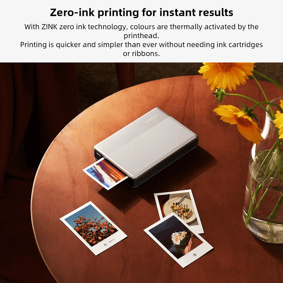 Xiaomi Portable Photo Printer 1S Bluetooth Thermal Print ZINK Inkless Technology Xiaomi App Wireless Portable Photo Printing