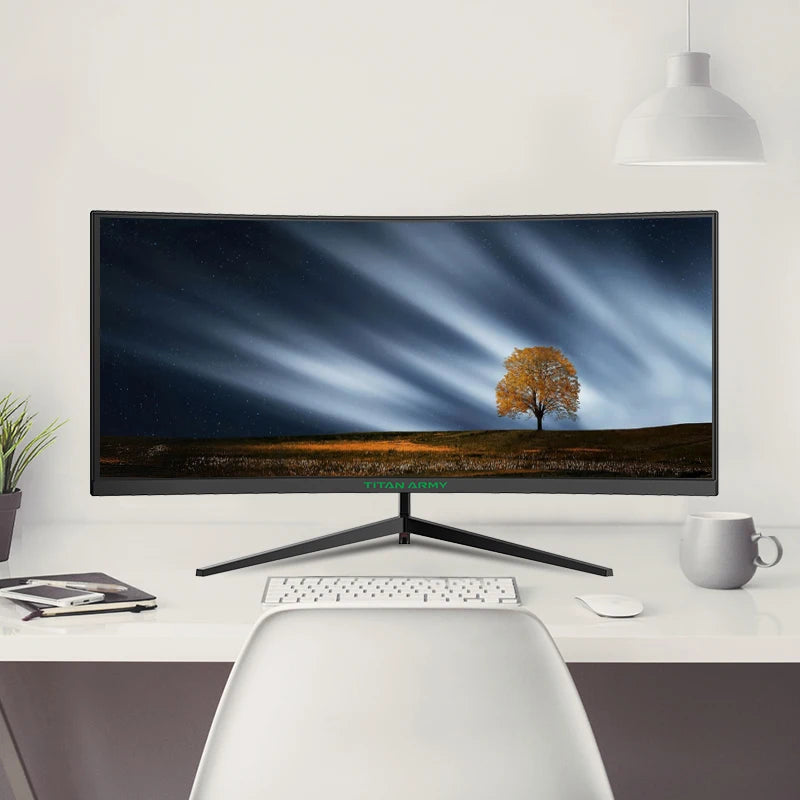 TITAN ARMY 30 inch 2K 200Hz Curved Gaming Monitor 21:9 2560x1080 Ultra Wide Ultra Slim Screen FREESYNC VESA Metal Black