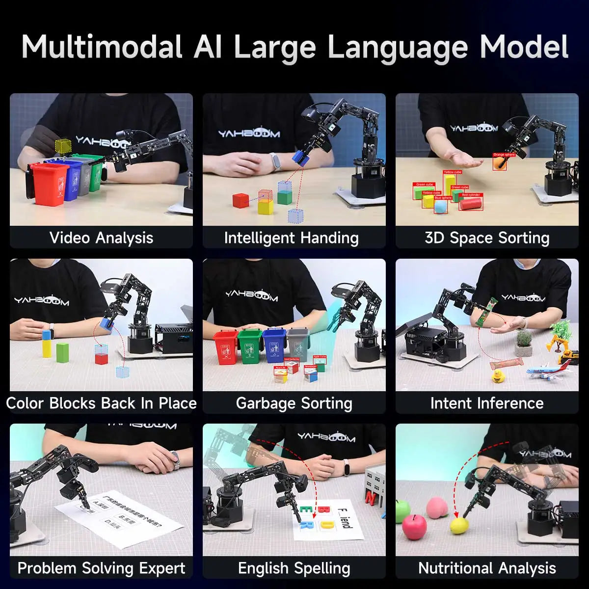 Yahboom DOFBOT Ultra High-Performance AI Robotic Arm Kit Support Python ROS2 MoveIt 3D Depth Vision for Robotics Research