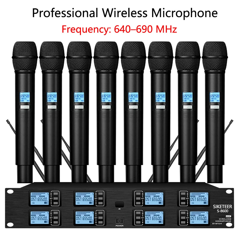 Professional UHF Wireless Microphone, Handheld Lavalier Conference Microphone Suitable for Churches and Stage Performances