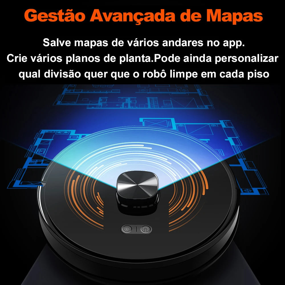 Robot Vacuum Cleaner ABIR X9,Dual Lidar,6500pa Suction,UV Cleaning, Multi-Floor Map,APP Restricted Area,Smart Home Wet Dry Mop