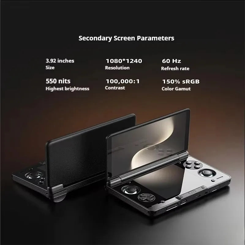 AYN Thor Handheld Game Console Dual Screen Flip 6 OLED 120 HZ 1080*1920 Screen SD 8Gen 2nd Version 16GB+1t Handheld Game Player