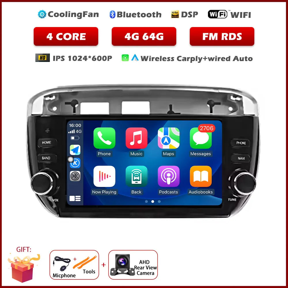 7" For Fiat Linea Punto Evo 2012 - 2015 4G Car Carplay Auto Android OS Radio Navigation GPS Multimedia Video Player BT 5.0