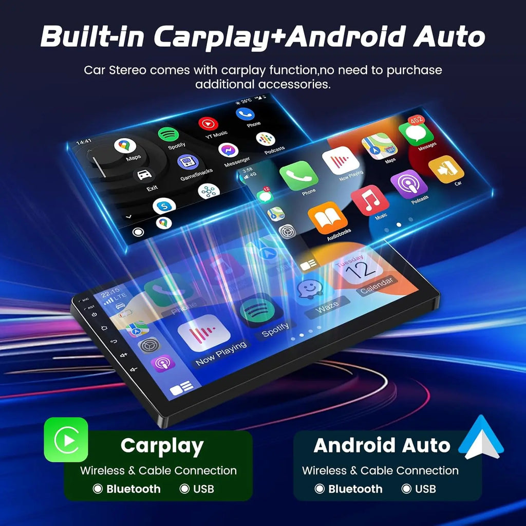 XIMA Universal 2 Din 9/10 inch Android 15 Car Radio Autoradio android  car radio GPS Central Multimedia Car Stere Androidauto