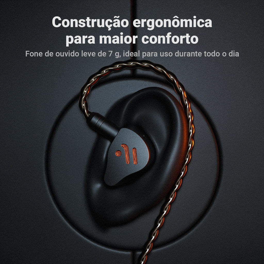 Fosi Audio IM4 Hifi Wired Earphones Open-Back Dynamic Drivers IEM Headphones For Music Monitoring Gaming Earbuds