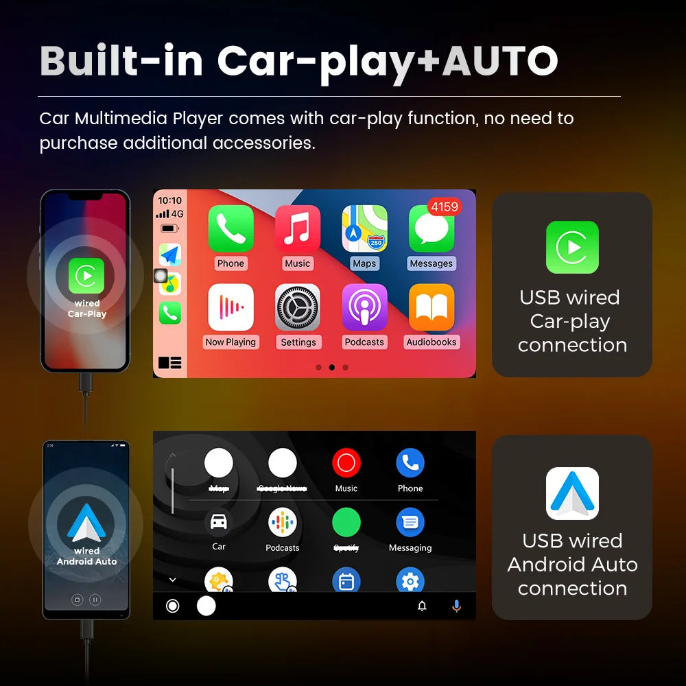 7inch Carplay+Auto Multimedia Car Radio Video Player Universal For Toyota VIOS CROWN CAMRY HIACE PREVIA COROLLA RAV4 Pardo Camry