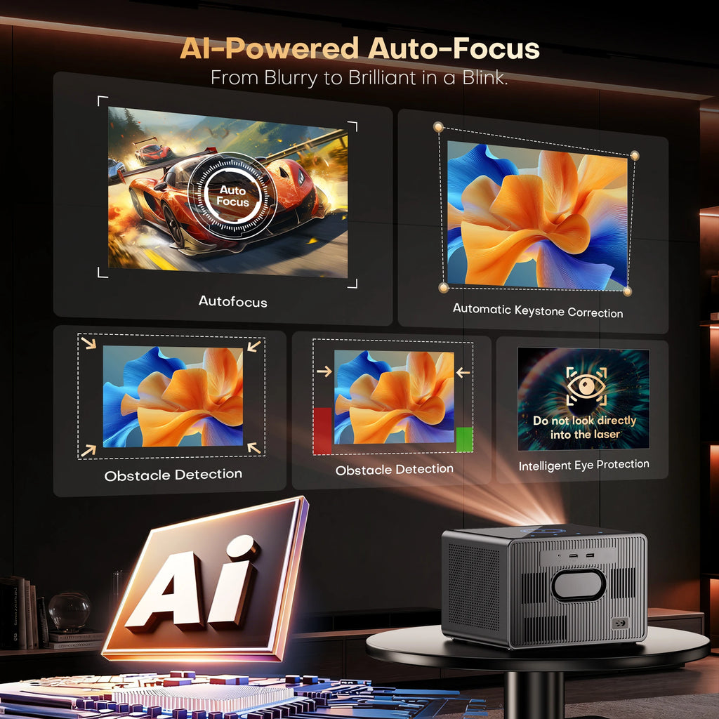 XIWBSY Android 14.0 Sealed Optical Projector 4000ANSI Home Theater Google TV Projector Netflix Official Licence 4K Projector