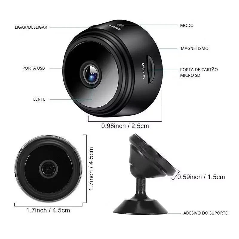 Kit 4 Cameras De Segurança HD Com Conexão App Visão Noturna E Detecção De Movimento Proteção Residencial E Comercial