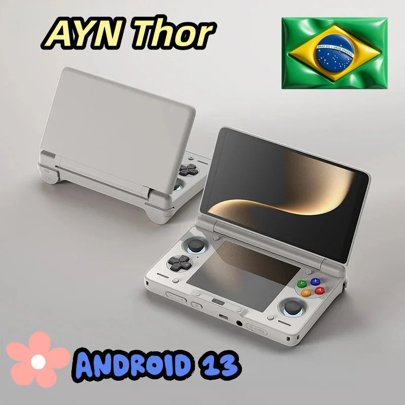 AYN Thor Handheld Game Console Dual Screen Flip 6 OLED 120 HZ 1080*1920 Screen SD 8Gen 2nd Version 16GB+1t Handheld Game Player