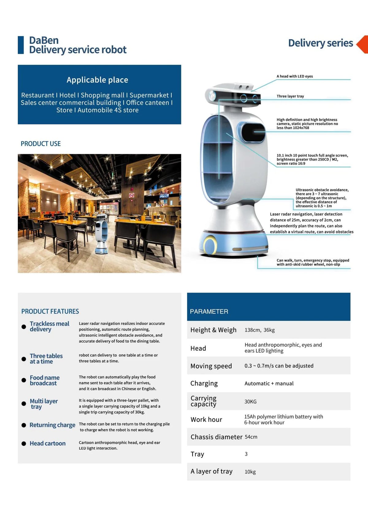 Fully Automatic Intelligent Service Robot museum Exhibition Hall Amusement Park Resort AI Humanoid Service Robot