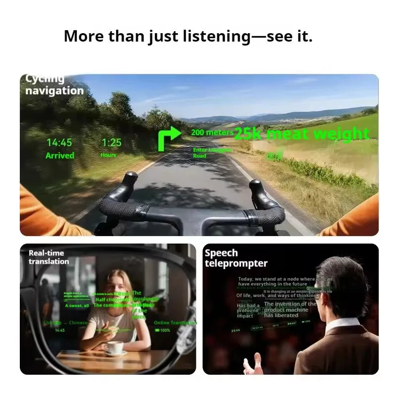 2025 New Rokid Glasses Leqi AI&AR Glasses-49g Ultra-Light 12-Language Real-time Translation AI Assistant for Business Meeting