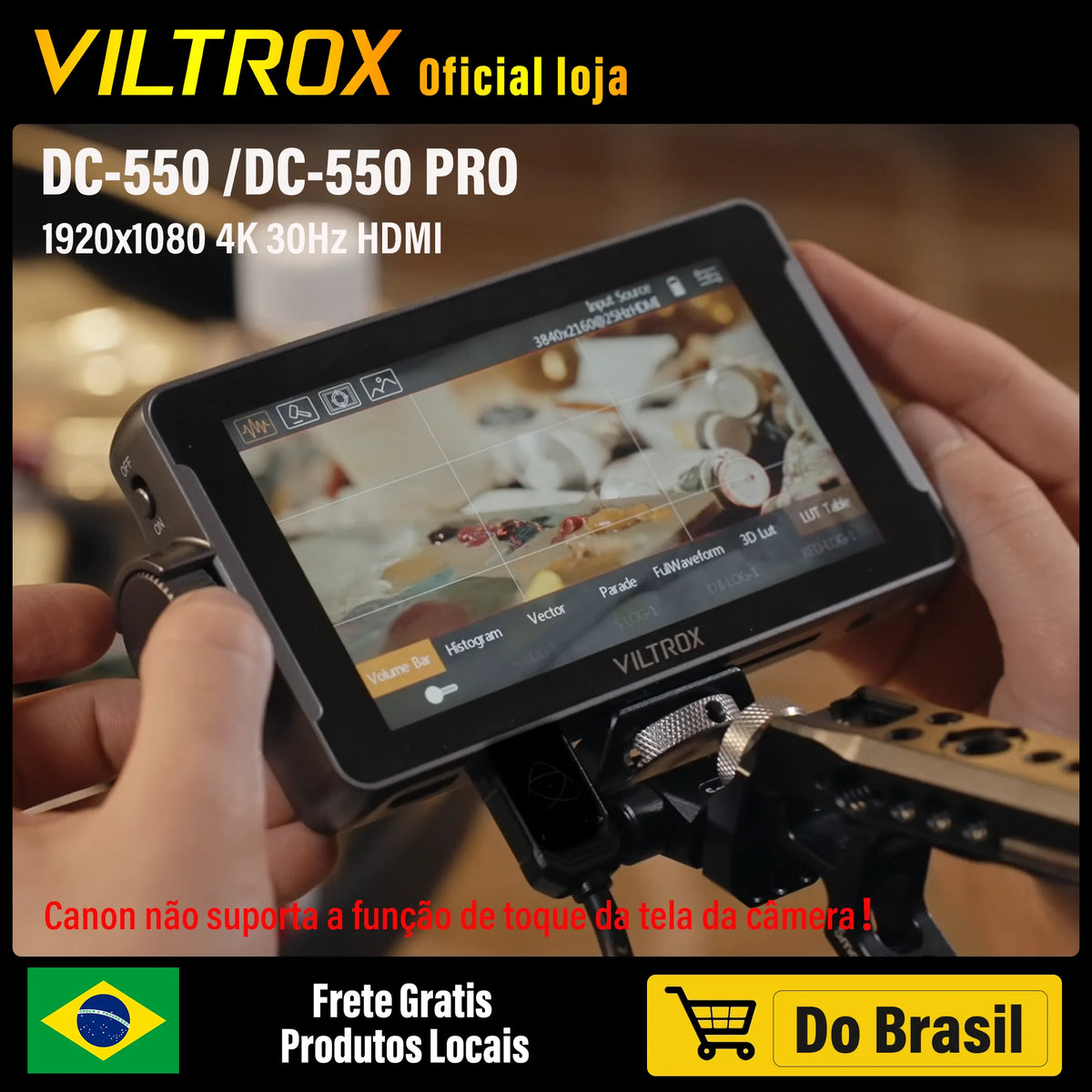 VILTROX DC-550 5.5 Inch Profissional Camera Studio Monitor 4K 30Hz HDMI Touch Screen Field 3D LUT Director Monitor 1920x1080
