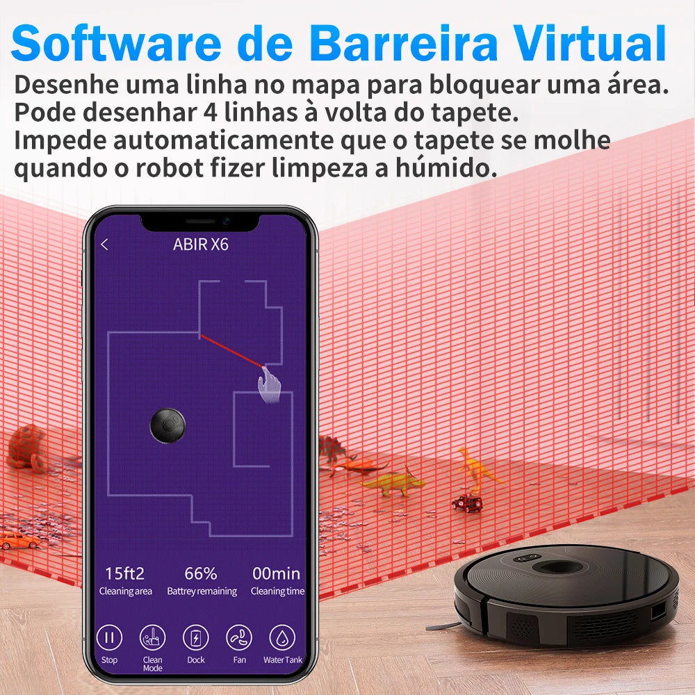 Robot Vacuum Cleaner ABIR X6 PRO ,Visual Navigation,APP Virtual Barrier,6000PA Suction,Smart Home Mop,Floor Carpet Washing Tool