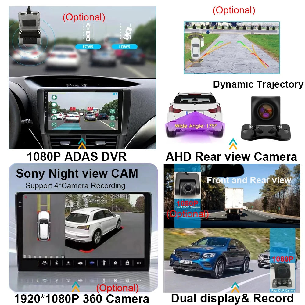 Android 15 9/10 Inch Car Multimedia Video Player 2DIN Stereo Radio Carplay Android Auto For Nissan Hyundai Kia Toyota Honda VW