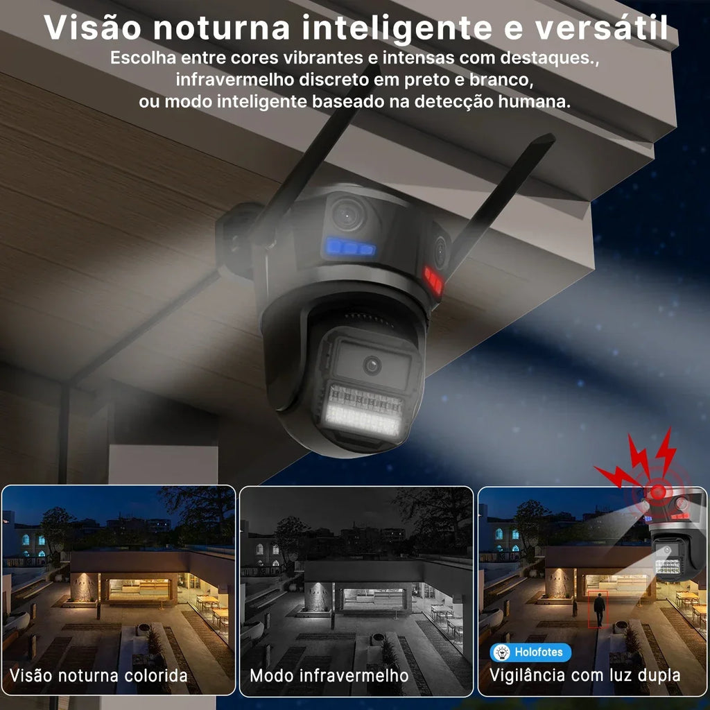 P20 Three Lens Three Screen Ip Camera Icsee Outdoor Wifi Auto Tracking Security Ptz Camera