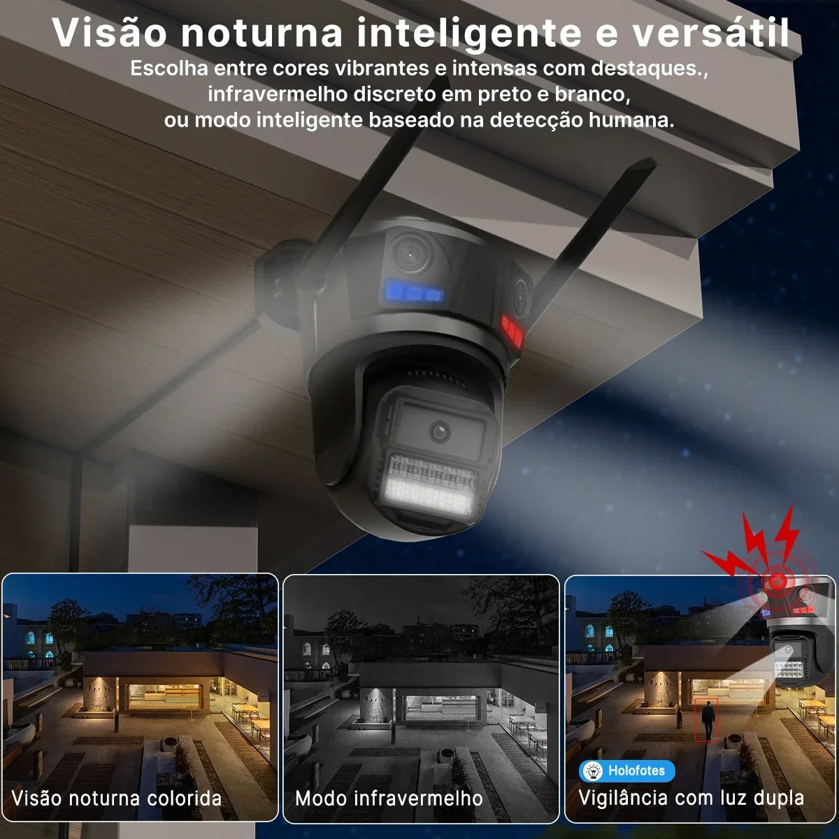 P20 Three Lens Three Screen Ip Camera Icsee Outdoor Wifi Auto Tracking Security Ptz Camera