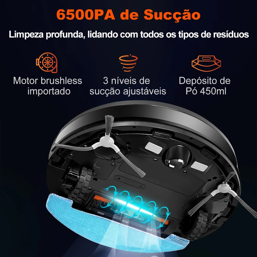 ABIR X8 Robot Vacuum Cleaner, TOF Wisdom,UV Cleaning,Multi-Floor Map,Room Custom Clean, Auto Wet Dry Vacuum Mop for Home Carpet