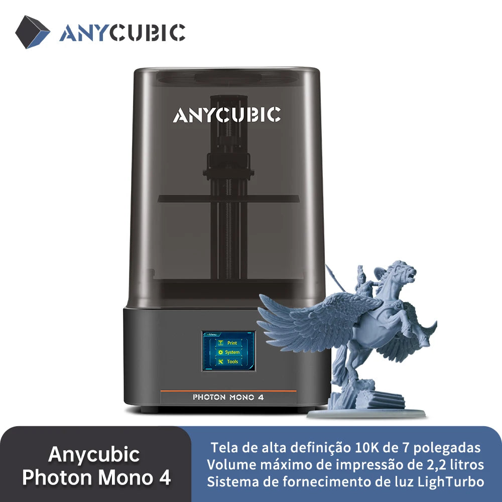ANYCUBIC Photon Mono 4 AE Version LCD UV Resin 3D Printer With 7" 10K High-definition Screen High-Speed 3D Printing 153×87×165mm