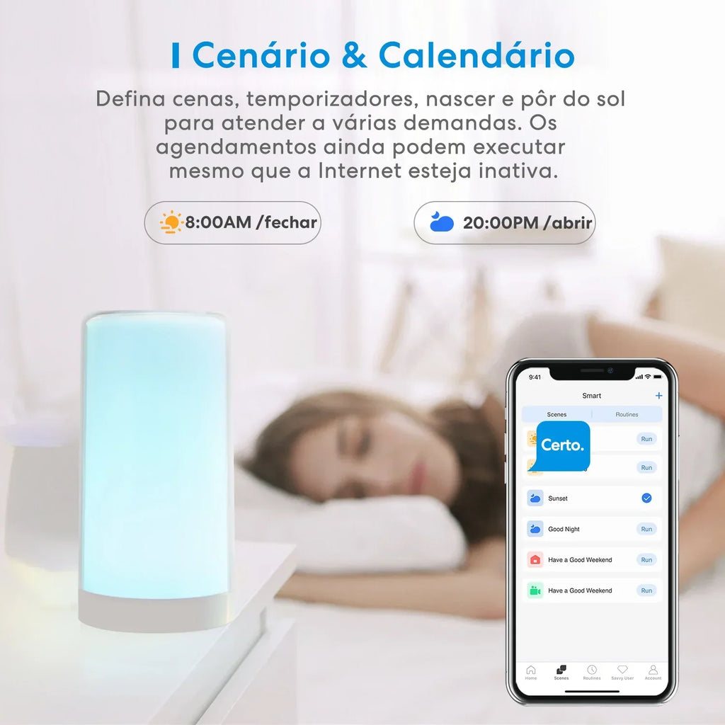 Meross HomeKit Smart Table Lamp RGBWW LED Wi-Fi Night Lamp 6W Touch Sensor Dimmable Bedside Light Support Alexa Google Assistant