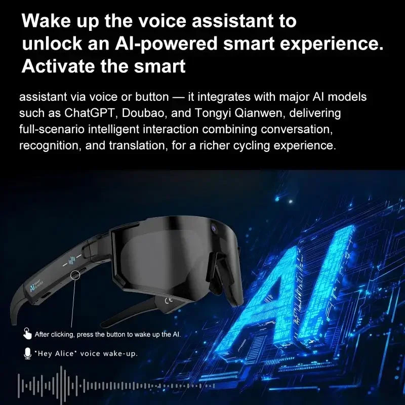 Lenovo AI Smart Glasses 1600W 8K HD Anti-shake Camera Cycling Photo&Video Sport Sunglasses Dual Mic 32GB Windproof Goggles 2026
