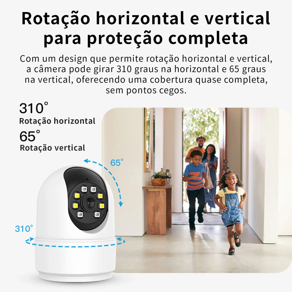 Âmera Pt Wi-Fi 6 360 ° Color Night Vision, Person Detection, Two-Way Audio, Real-Time Alert Via App, Coibeu