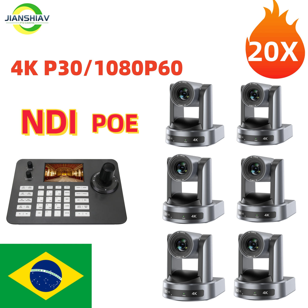 4K NDI 1pc-10pcs PTZ Camera SDI HDMI POE USB 20 Zoom Video Conference Camera for Church Business Meeting 1PC Controller Keyboard