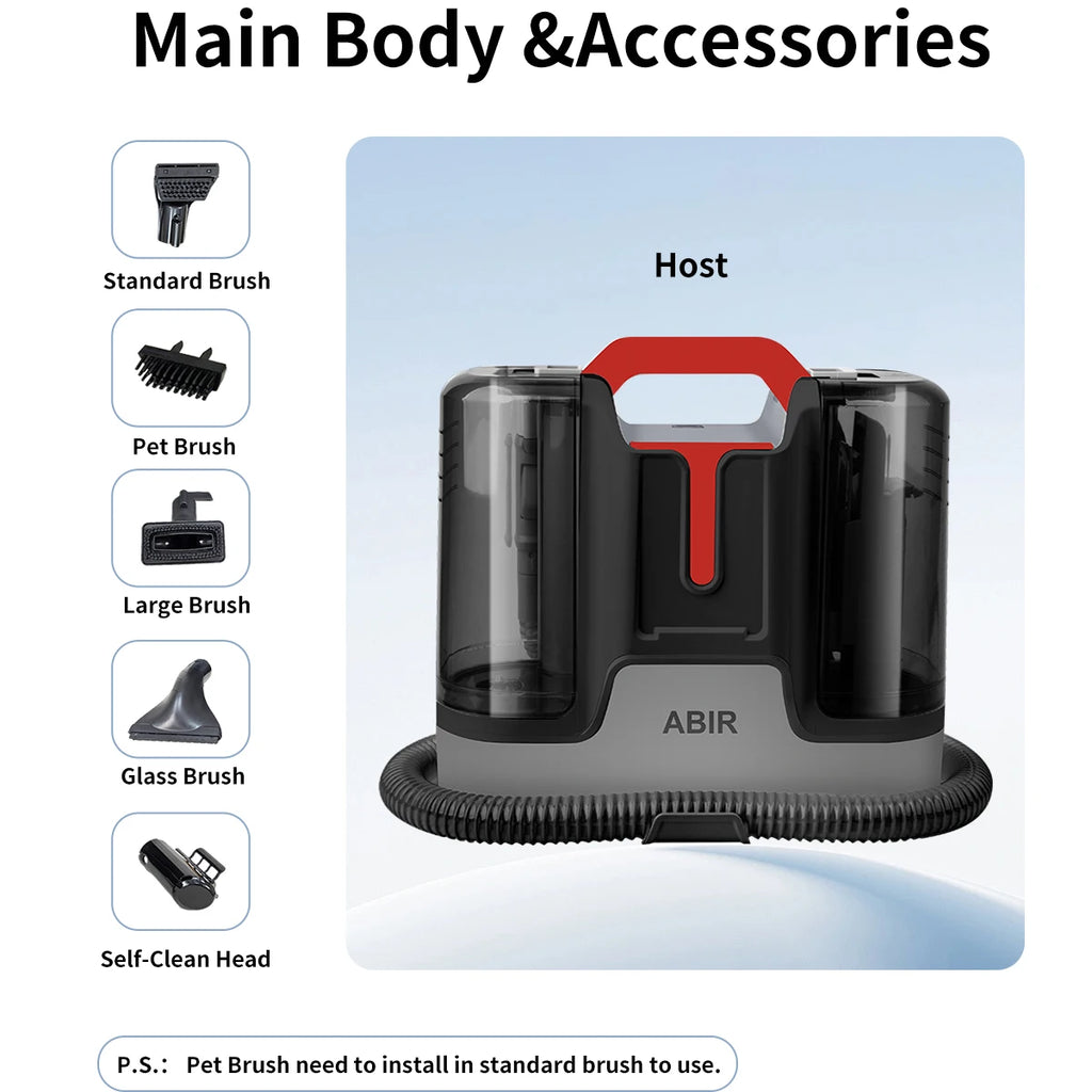 Carpet Washing Machine ABIR G80,15000PA Suction,Smart Home Appliance for Sofa Bed Clean,Smart Home Appliance for Sofa Bed Clean