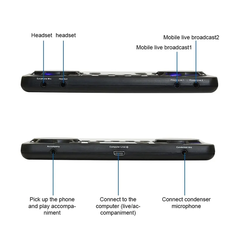 B16C-V300 Pro Sound Card Bluetooth-Compatible Audio Interface Mixer DJ Digital Effect Noise Reduction Console USB Record
