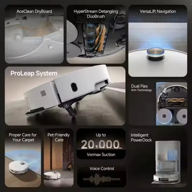 Airo X50 Ultra Robot Vacuum Cleaner 25000Pa Strong Suction Self-Cleaning Auto-Empty Station Wet Dry Mop Home Hotel Floor Washer
