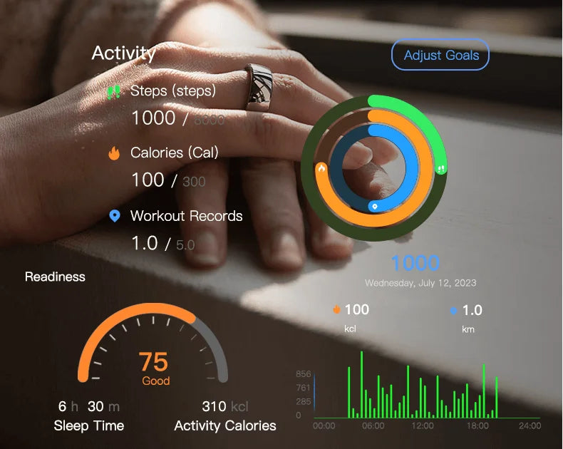 2026 Smart Ring Ecg With App Nfc Charging Case Smart Ring Titanium for Women Health Iphone Ios
