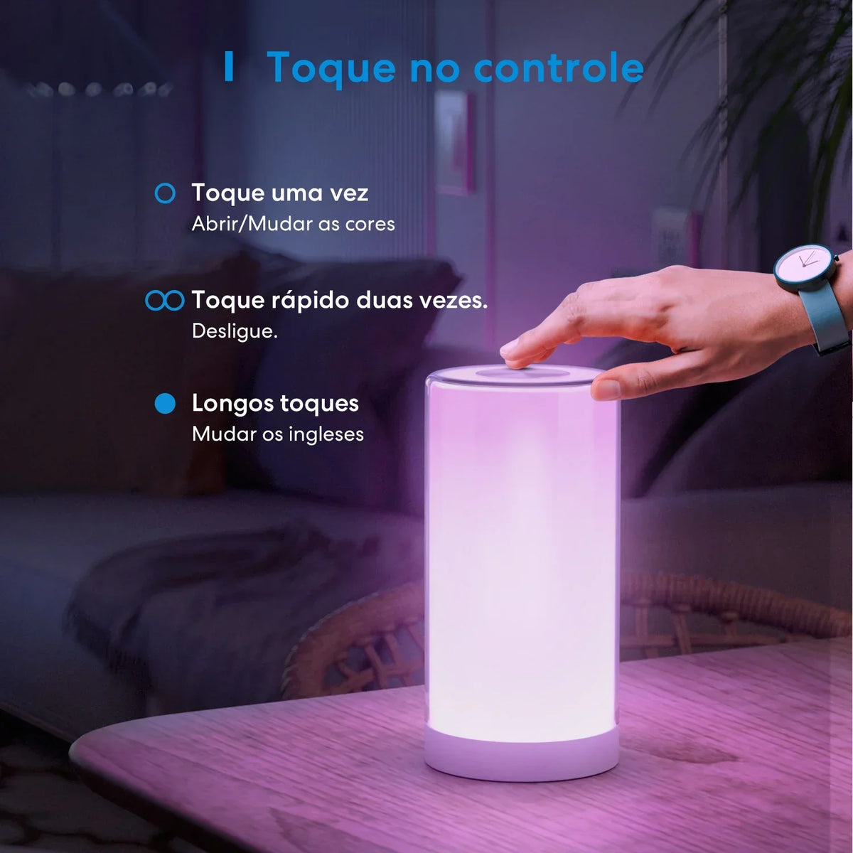 Meross HomeKit Smart Table Lamp RGBWW LED Wi-Fi Night Lamp 6W Touch Sensor Dimmable Bedside Light Support Alexa Google Assistant