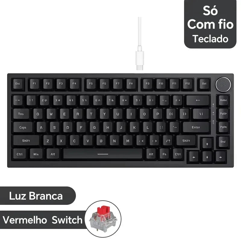 AJAZZ AK820 / AK820 Pro Free Shipping for Local Shipments from Brazil Mechanical Keyboard 82 Keys Gamer Keyboard for Laptop PC