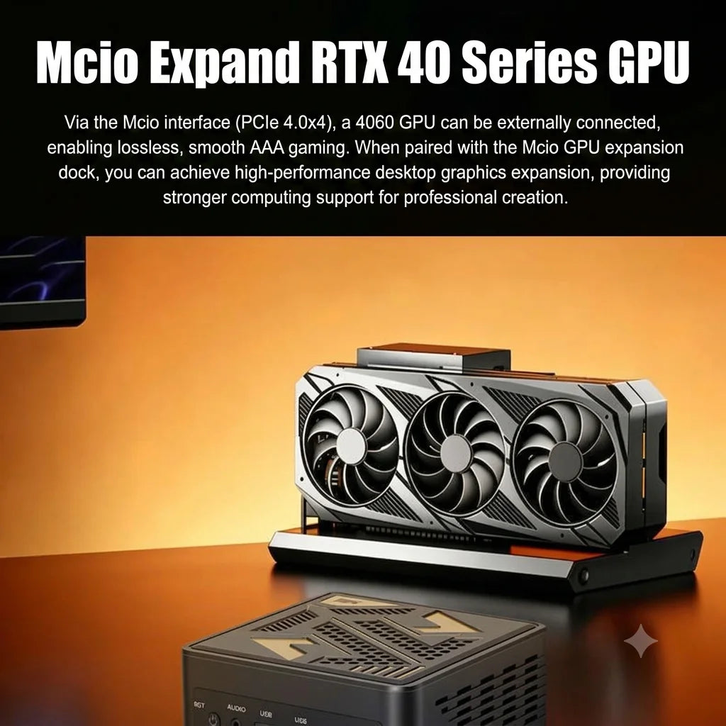 TOPC Gaming Mini PC AMD Ryzen AI 9 HX 470 Intel Ultra 9 285H USB4 24G/32G LPDDR5 2*2.5G LAN 2*PCIe Desktop Computer Windows 11