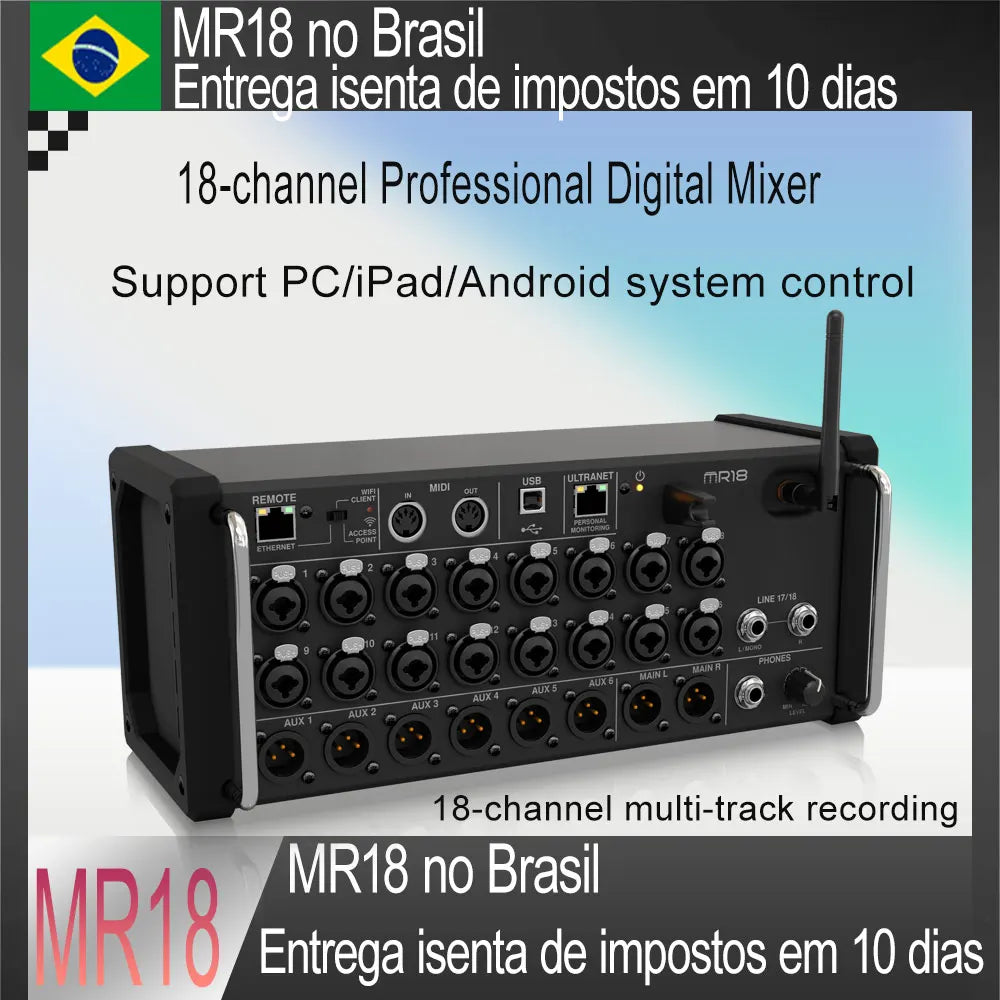 ARI 1:1 MR18 Professional Digital Mixing Studio Recording Console Dj Studio  Digital Mixer Audio Multi-track Sound Table