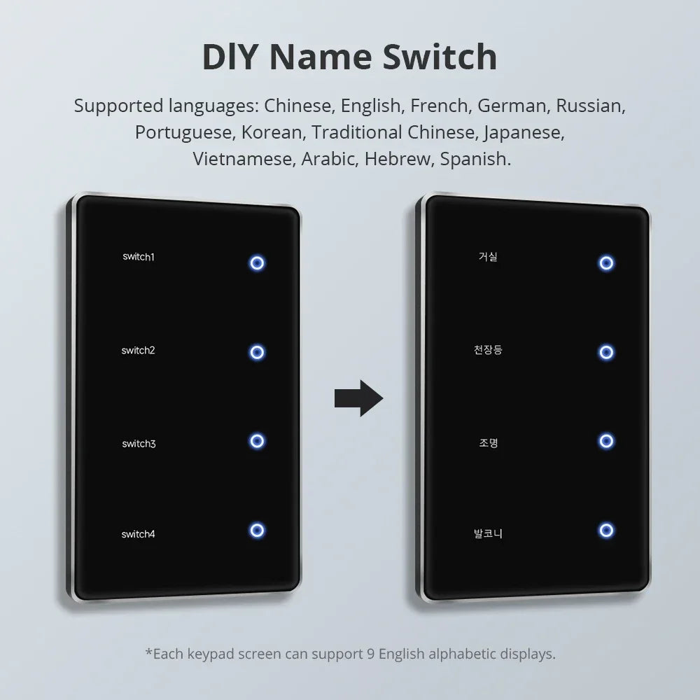 1234 Gang US Smart Zigbee Switch with Sensitive Touch Panel Work with Tuya Smart Life APP Remote Control Alexa Google Home Voice
