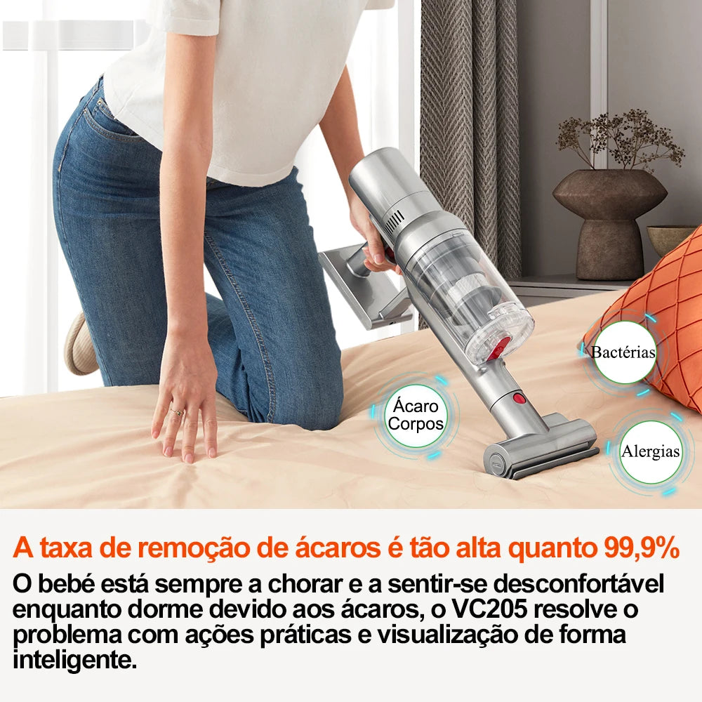 ABIR VC205 Cordless Handheld Vacuum Cleaner,27000PA,Touch Screen,Smart Dust Sensor,Auto Speed Control for Home Bed Carpet Clean