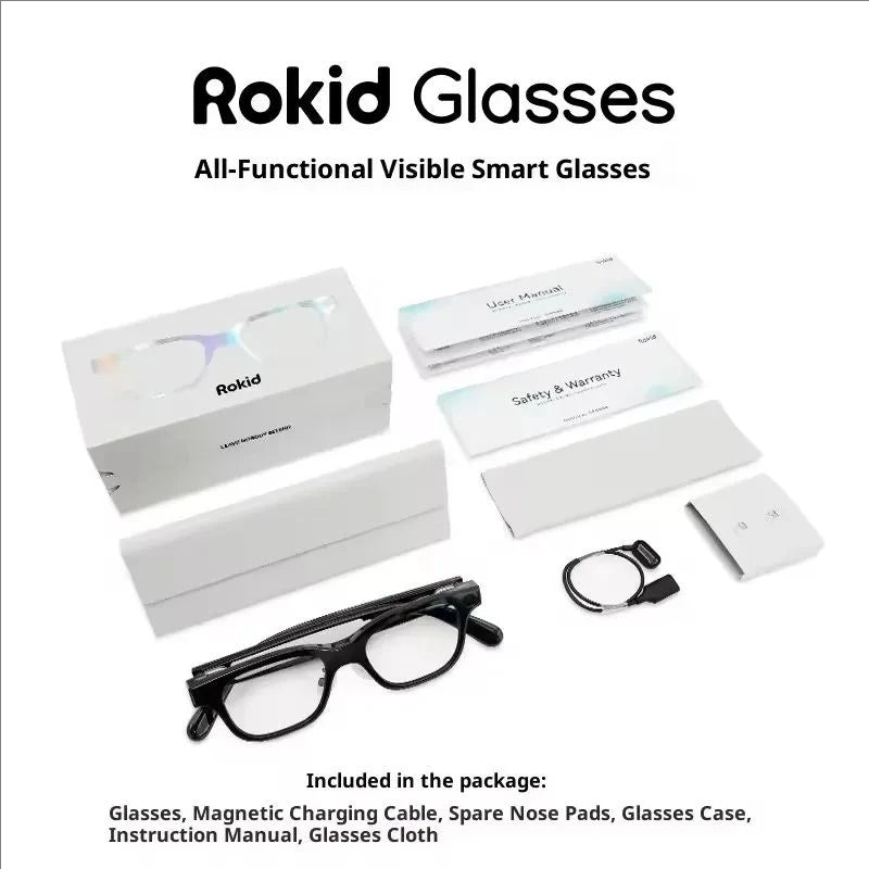 2025 New Rokid Glasses Leqi AI&AR Glasses-49g Ultra-Light 12-Language Real-time Translation AI Assistant for Business Meeting