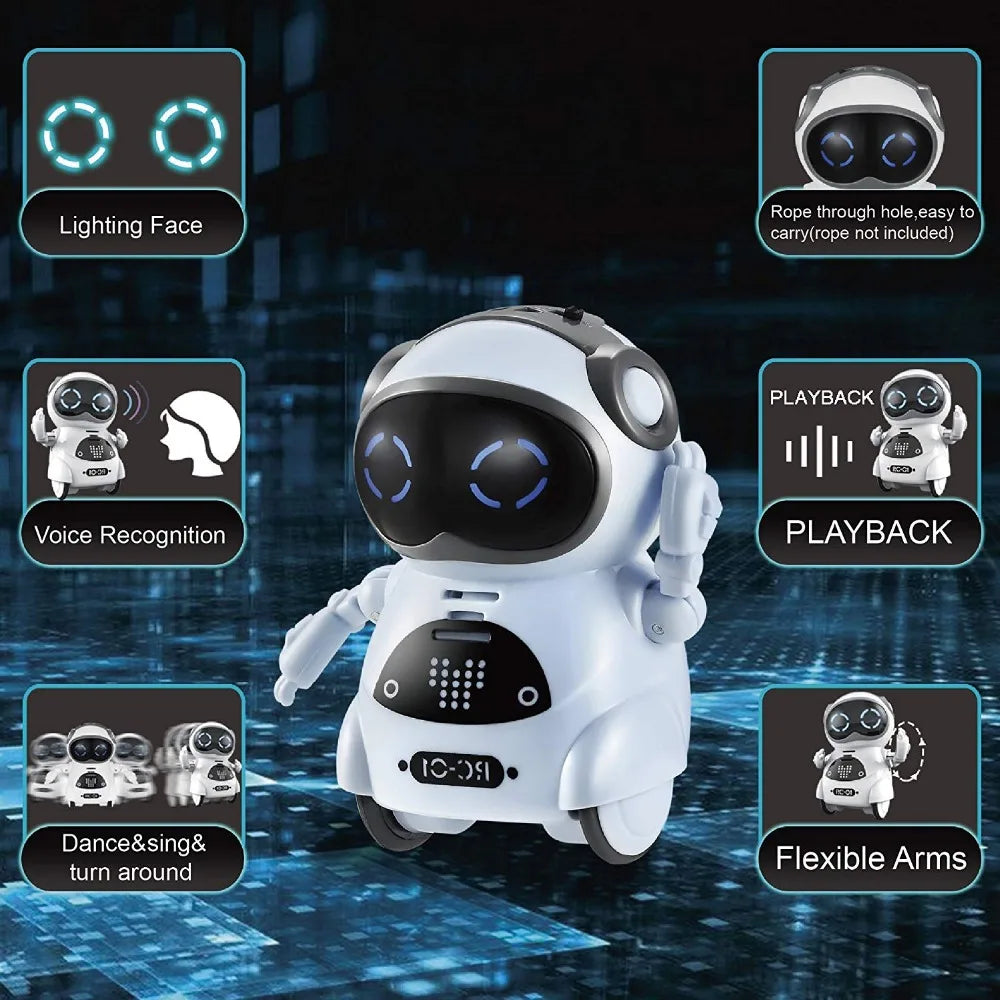 Talking Robot Interactive Dialogue, Voice Recognition Recording, Singing Dancing Storytelling, Mini Smart Early Education Robot.