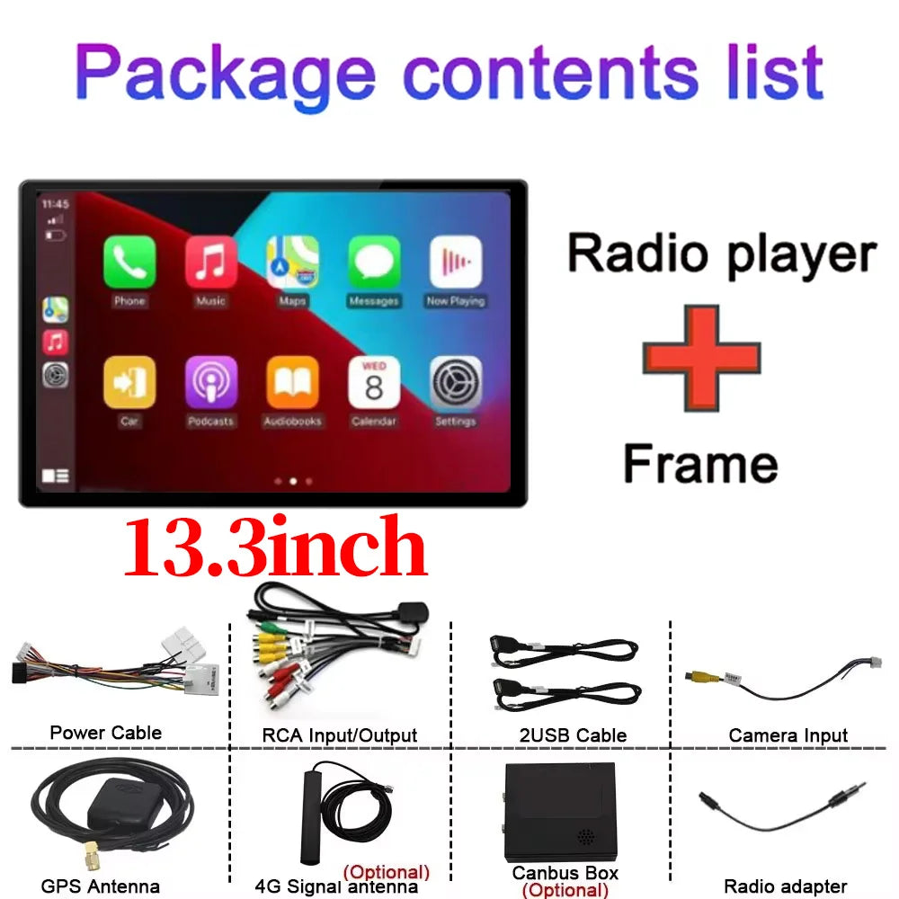 13 inch Android 15 Carplay Auto Car Radio For Ford Transit Custom 2013-2018 Multimedia Video Player Navigation Stereo GPS Audio