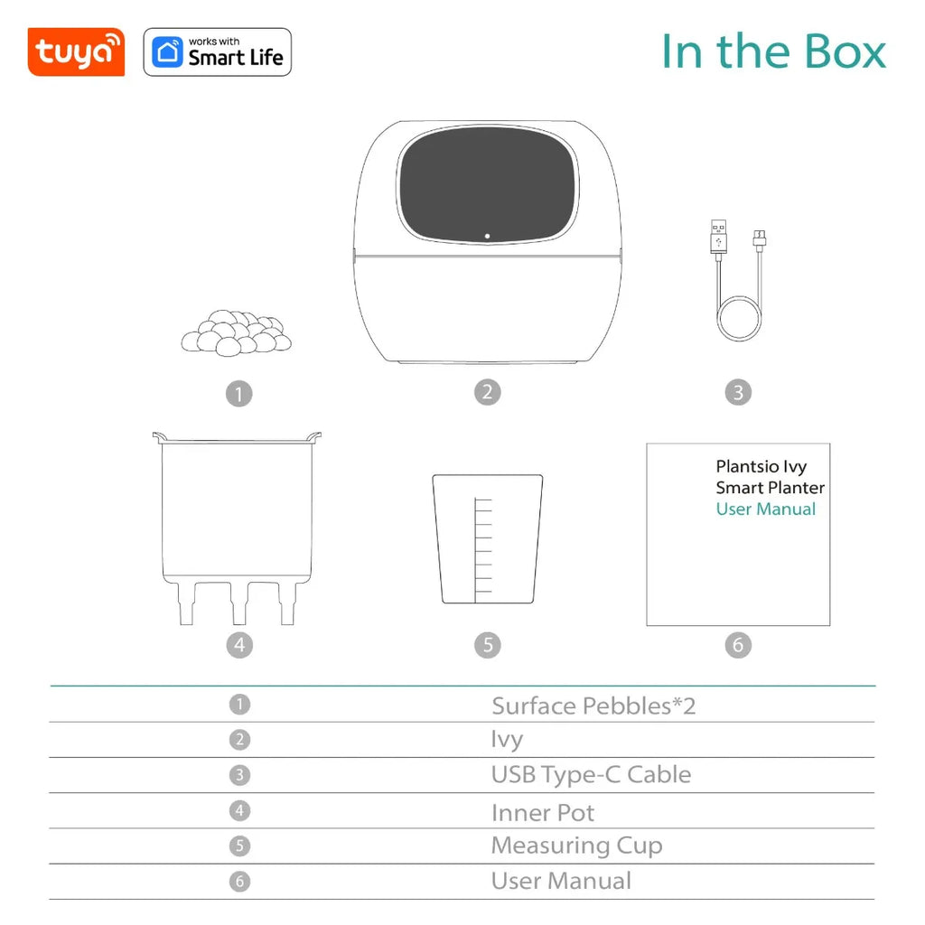 Gen1 Tuya Ivy Plant Care, Made Effortless, AI Plant Faces - See Feelings, Fix Needs 5 Interactive Gestures Unlock a Playful Life
