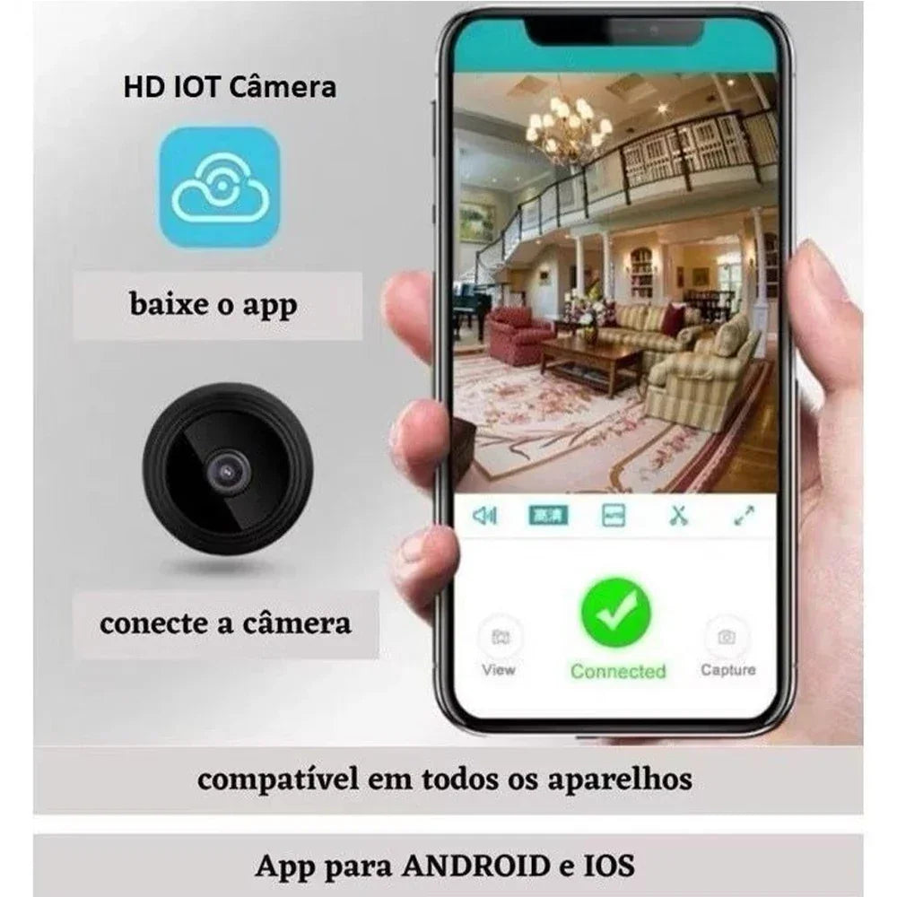 Kit 4 Cameras De Segurança HD Com Conexão App Visão Noturna E Detecção De Movimento Proteção Residencial E Comercial