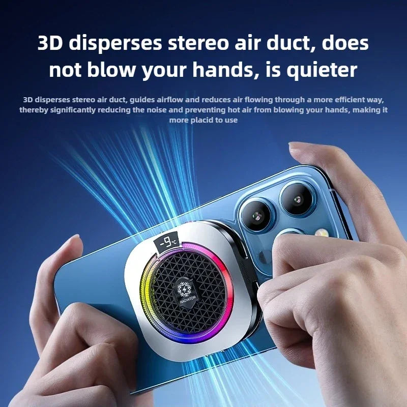TH16 Pro High-Power AI Strong Cooling Semiconductor Magnetic&Back-clip Mobile Phone PUBG Game Cooler for IPhone Android Radiator
