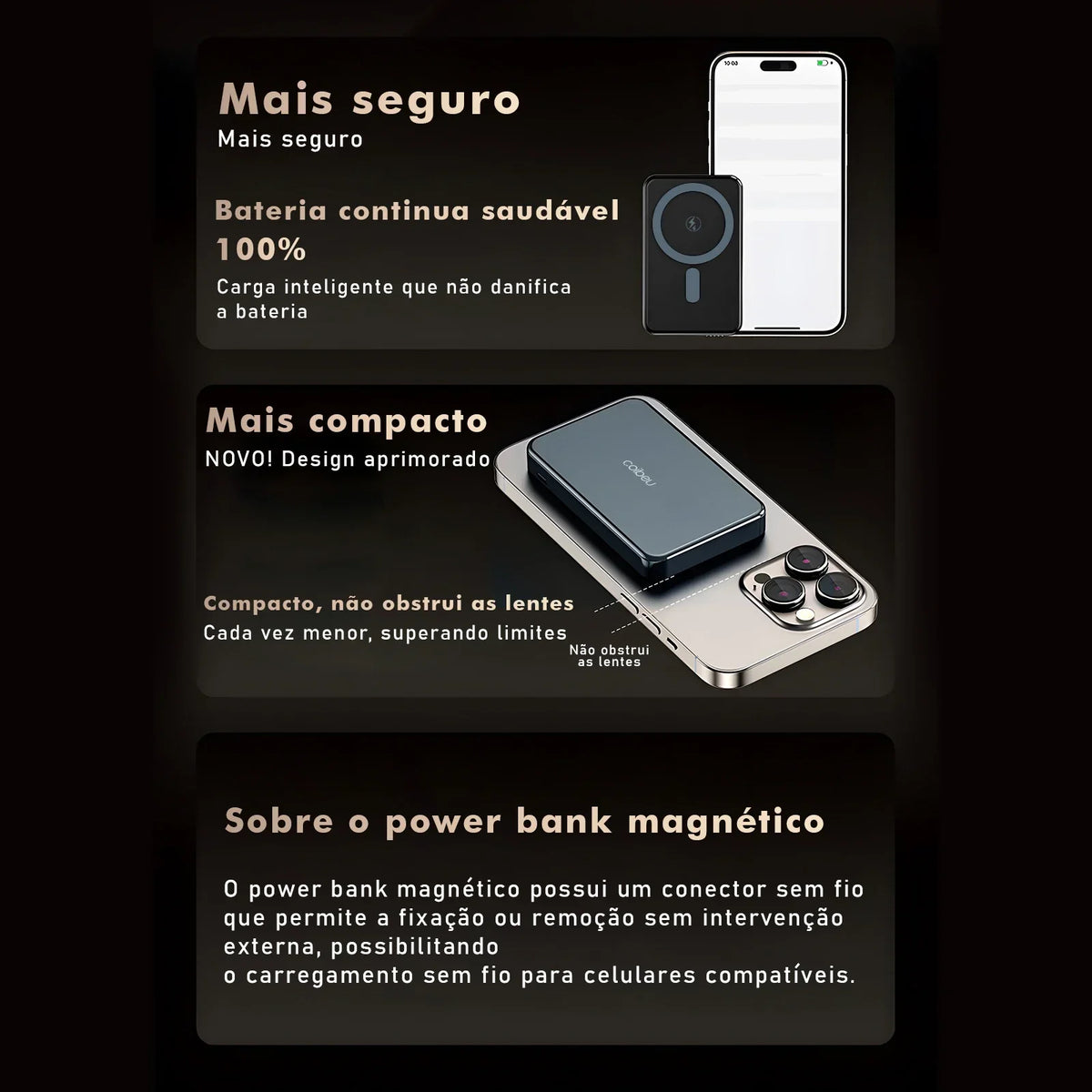 Magnetic Power Bank, Portable Charger, Power Bank, Portable Battery, Portable Charger, Portable External Battery