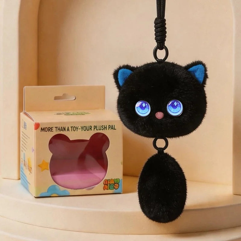AI Smart Plush Robot with Dynamic Emotional Eyes Supports 66 Languages Cute Keychain Backpack Decoration Gift Doll Ornament