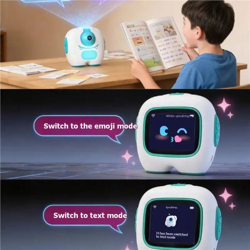 Smart Clock AI Intelligent Robot Wi-Fi Version Featuring Image Recognition Interactive Voice Assistant Storytelling Green