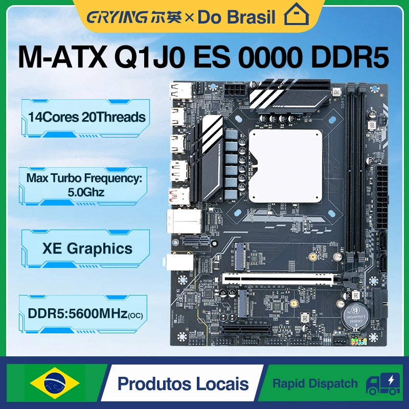 DIY PC Desktop Mainboard CPU Combo 13th Core Interposer Kit Q1J0 ES 0000 Processor 14C20T D5 RAM Gaming PC Build placa mae