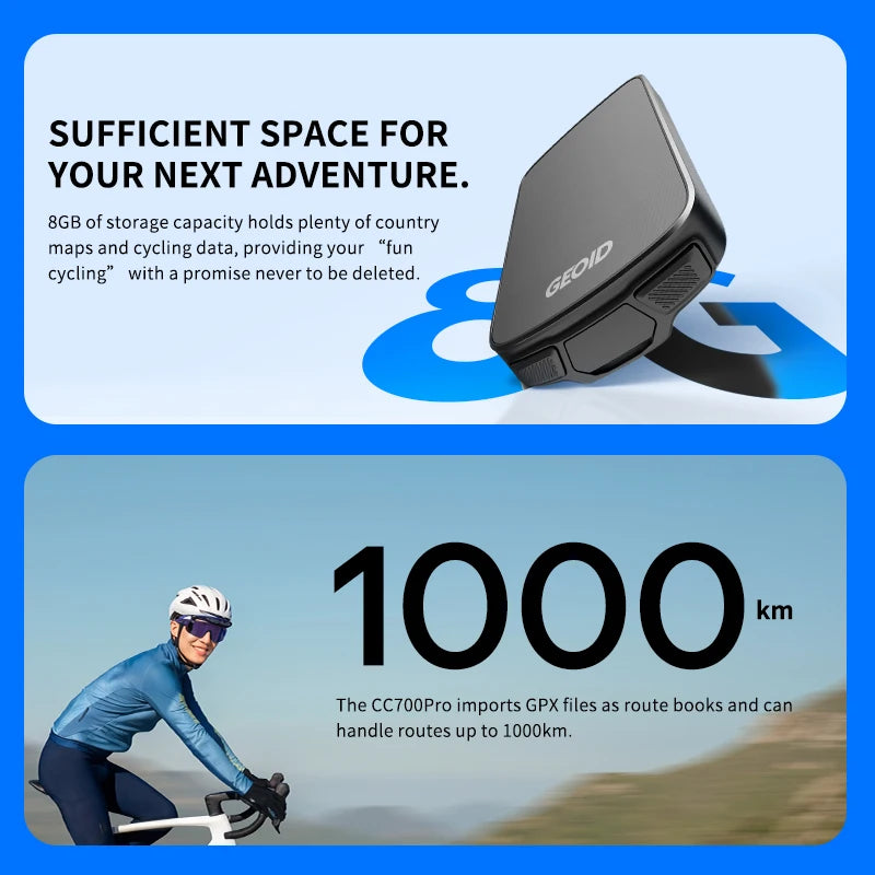 GEOID CC700 Pro 2.8" Inch Touchscreen Bicycle Computer GPS Bike Speedometer Global Map Navigation Cycling Odometer for Strava